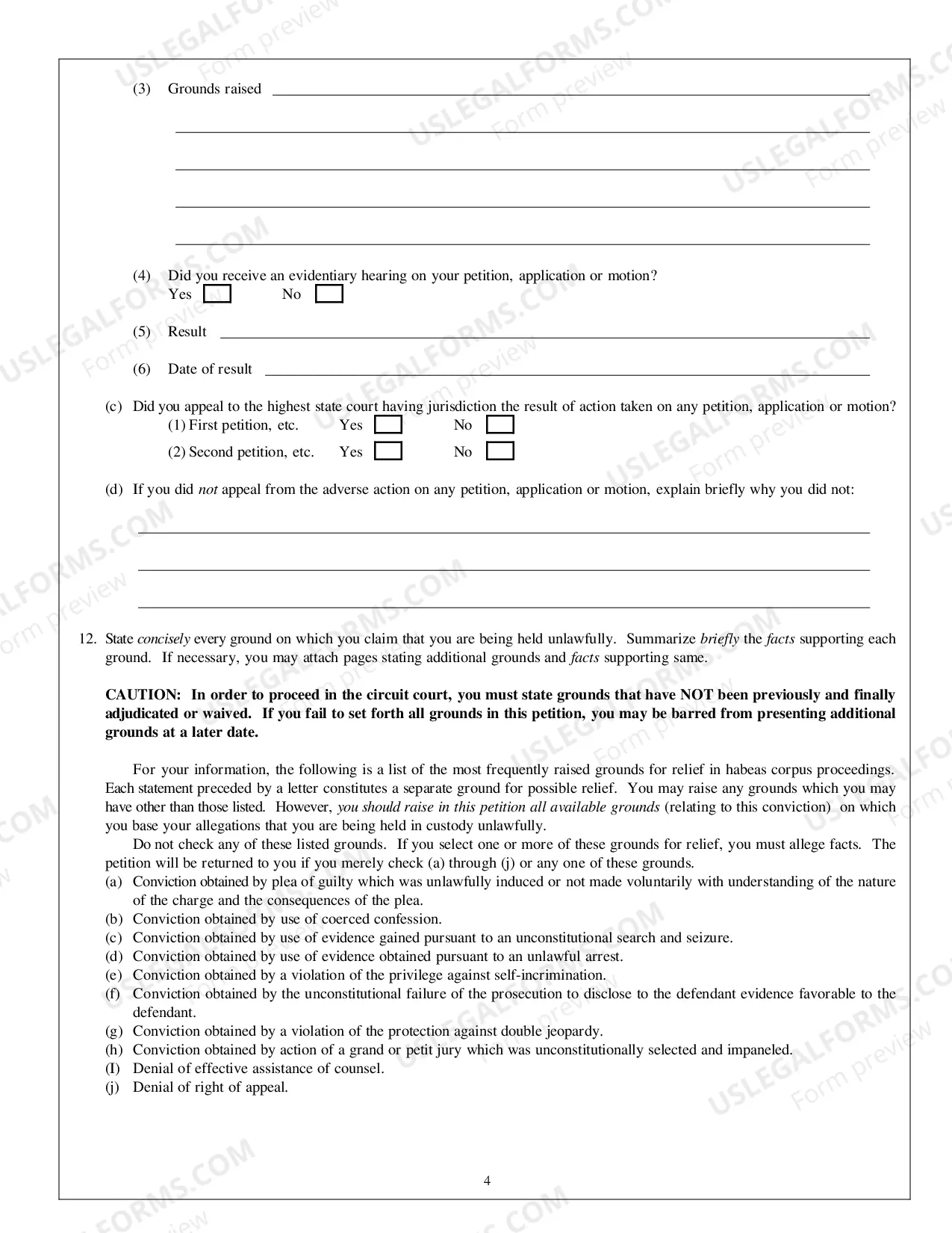 Preview Appendix A Post-Conviction Habeas Corpus form Petition for Writ of Habeas Corpus Ad Subjiciendum Under W. Va. Code Section 53-4A-1
