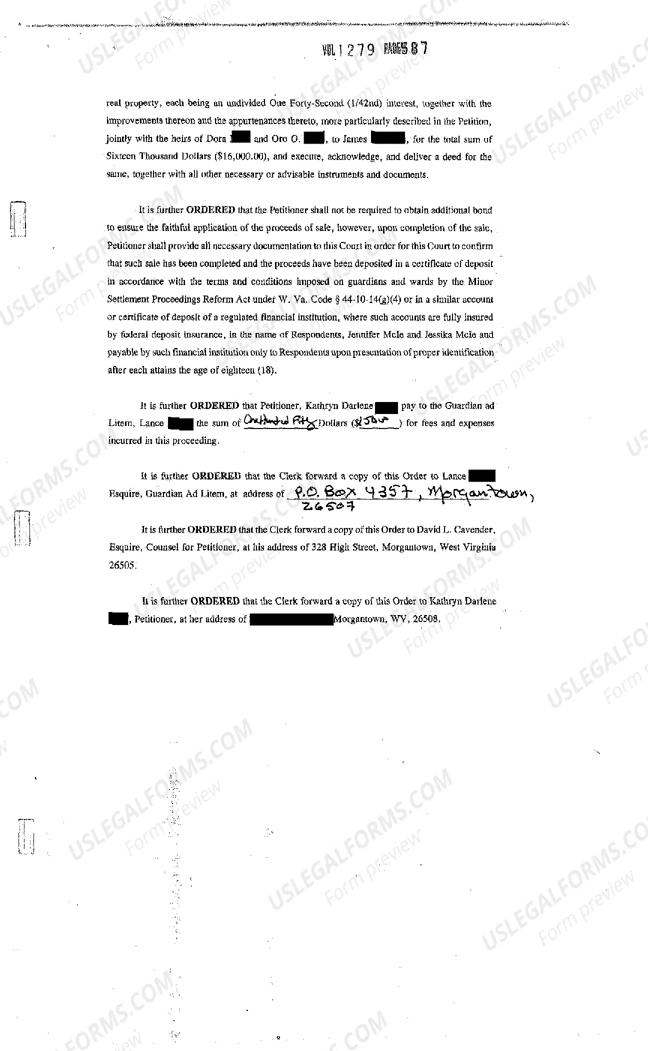 Preview Order Authorizing Sale of Decedent's Property