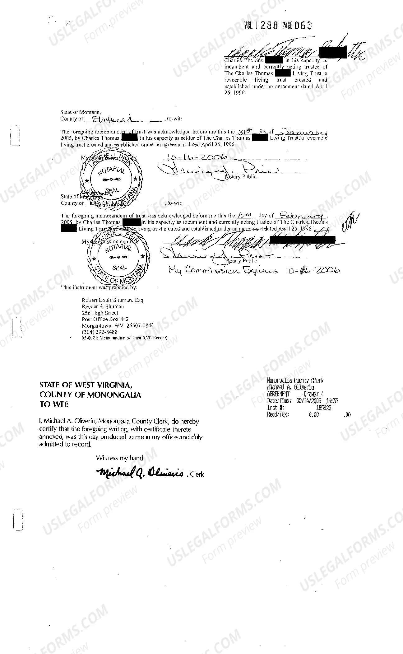 Preview Memorandum of Trust