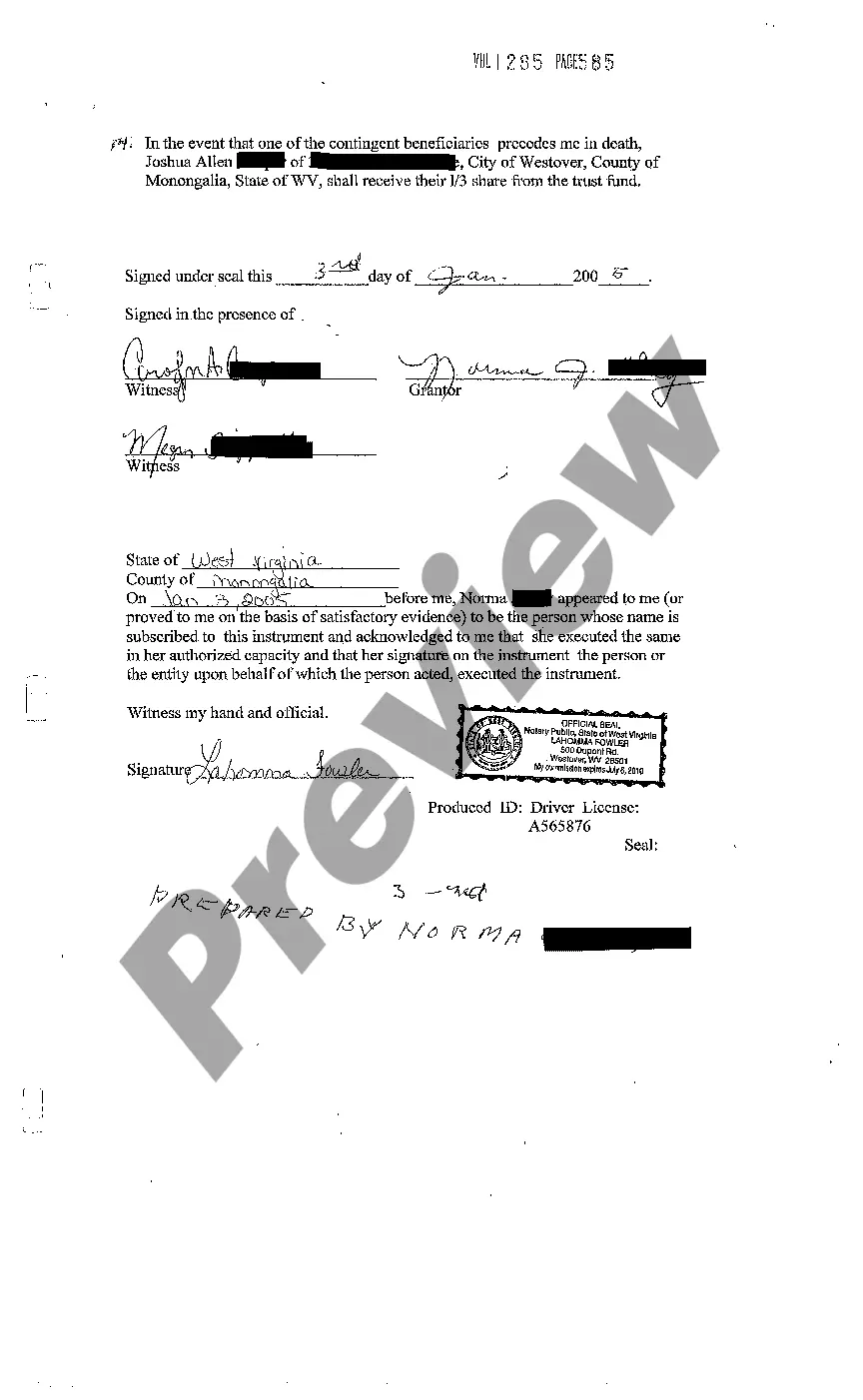 Preview Declaration of Trust