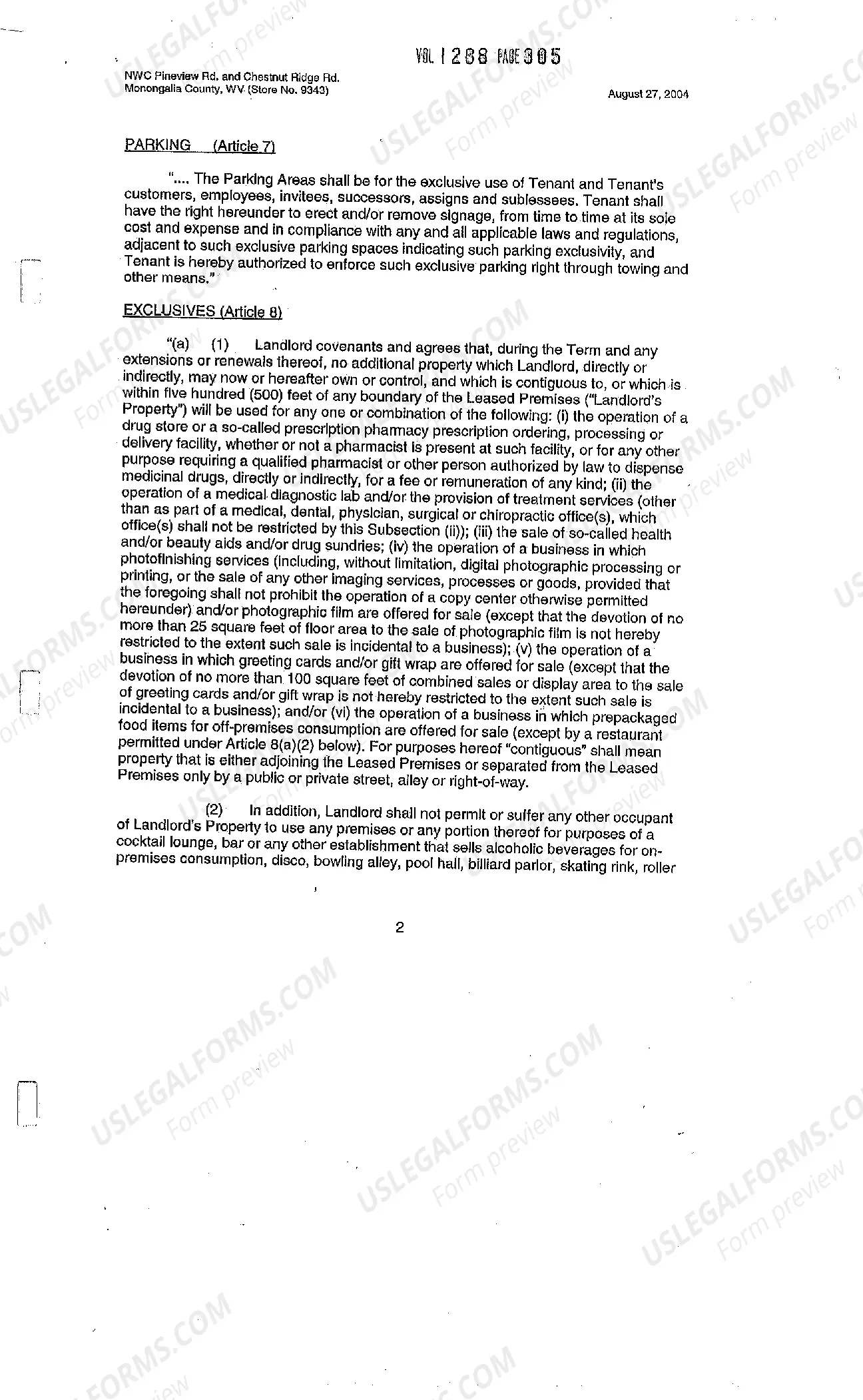 Preview Memorandum of Commercial Lease