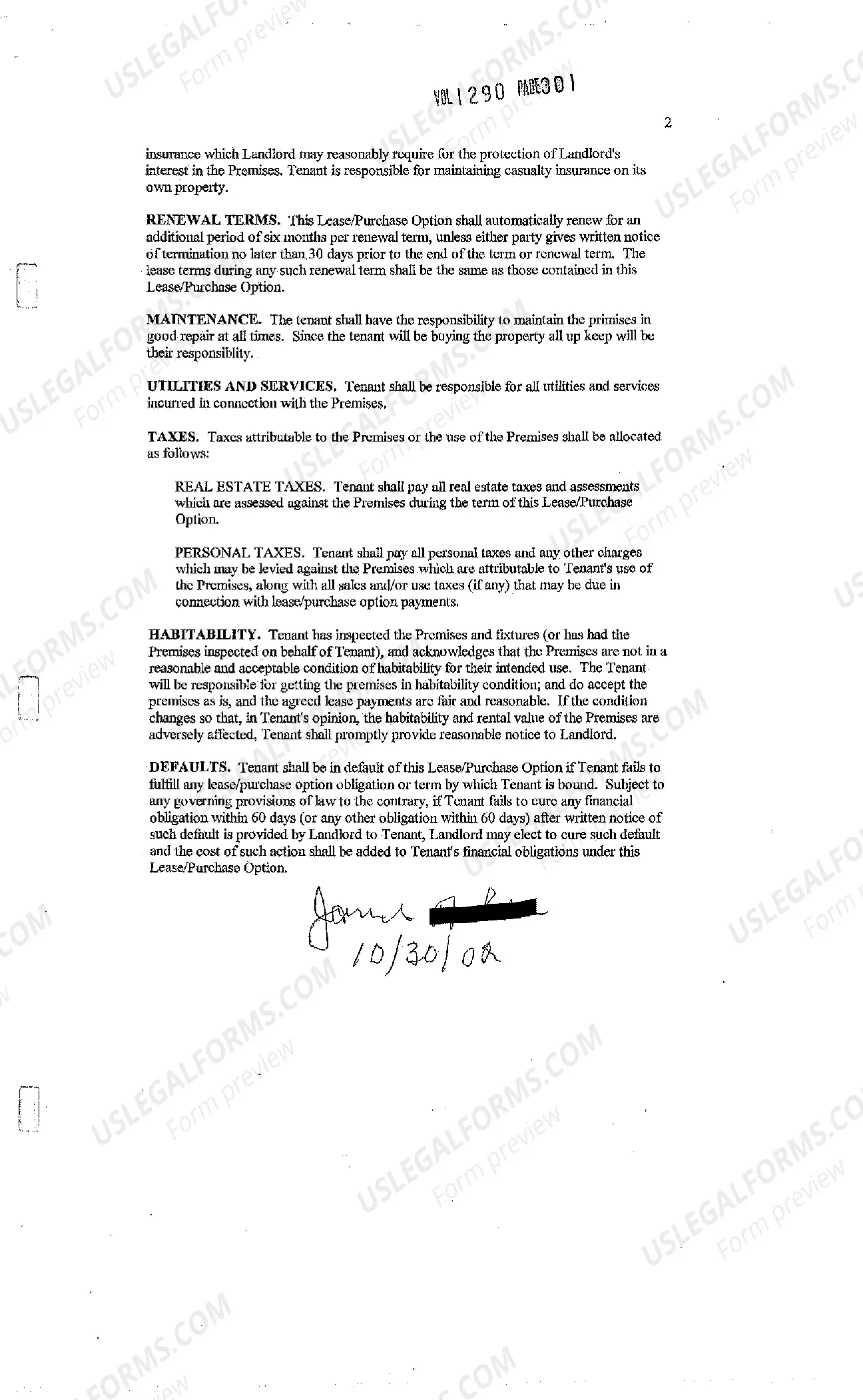 Preview Lease with Purchase Option