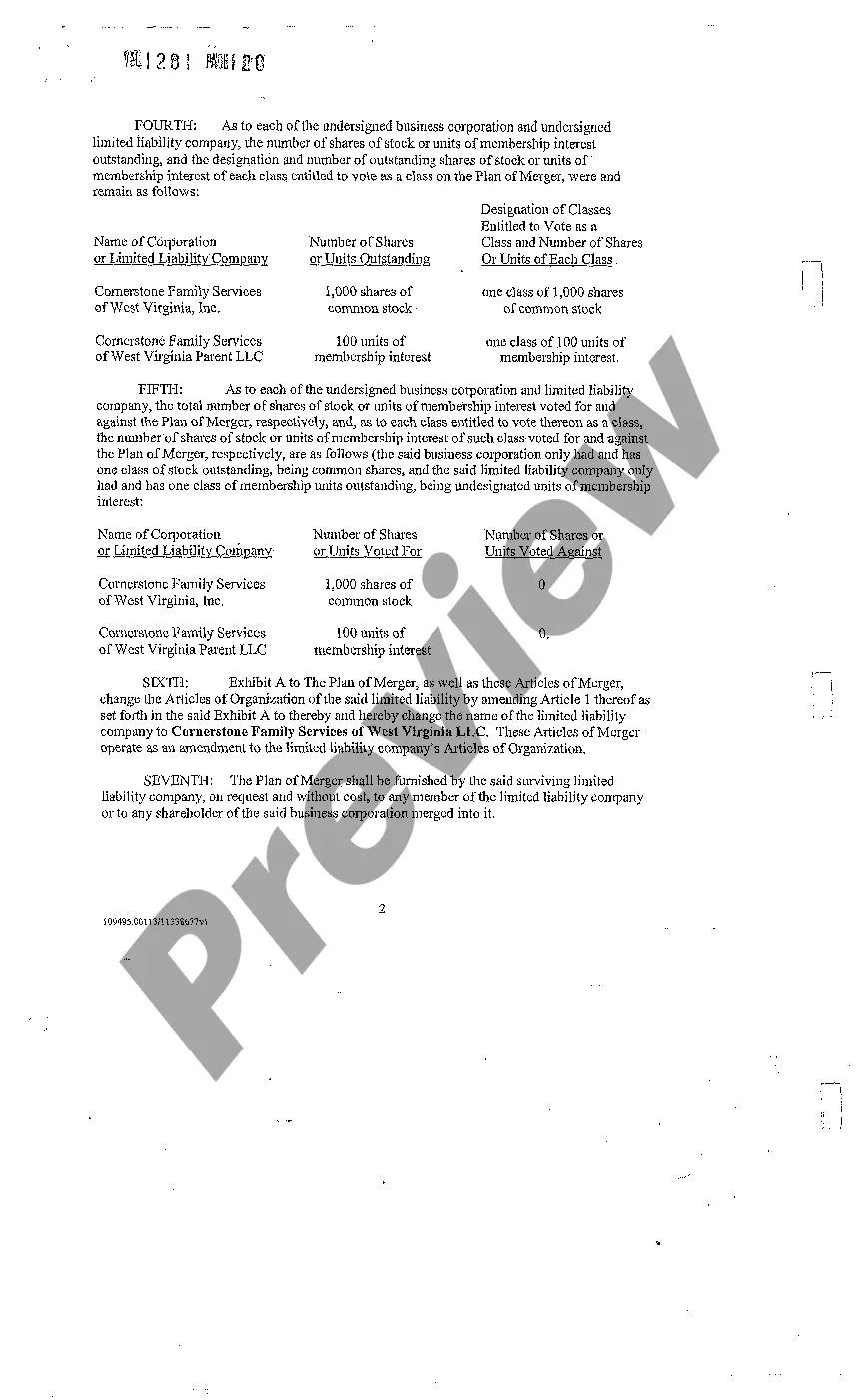 Preview Certificate of Merger