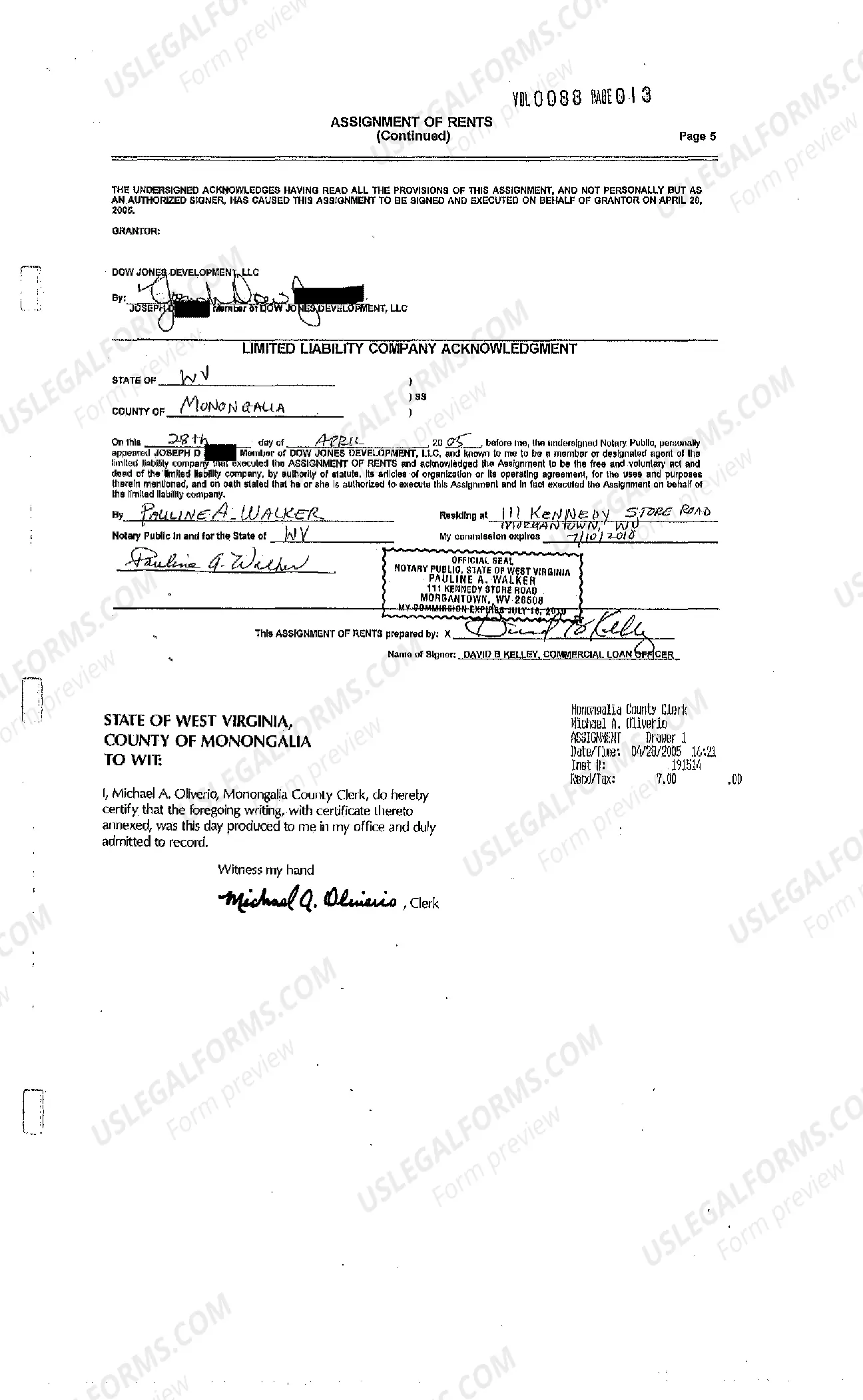 Preview Assignment of Rents