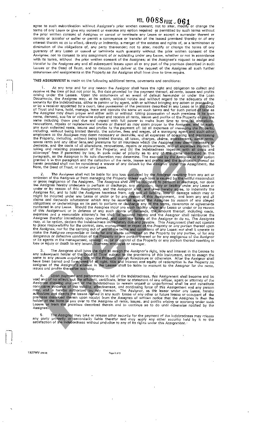 Preview Assignment of Leases and Rents