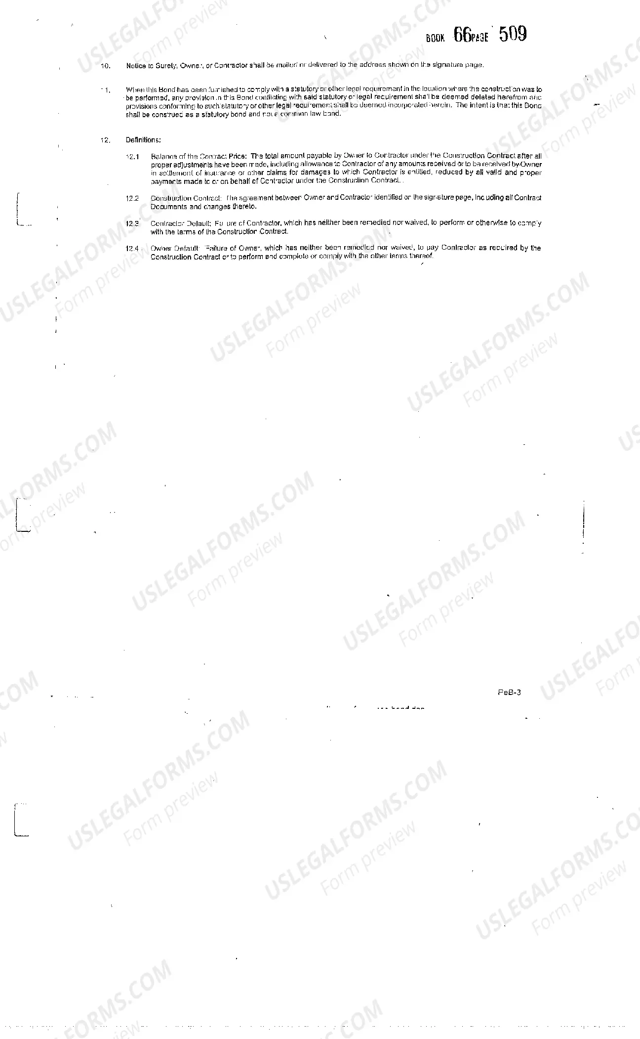 Preview Construction Performance Bond for Water Line Relocation Project
