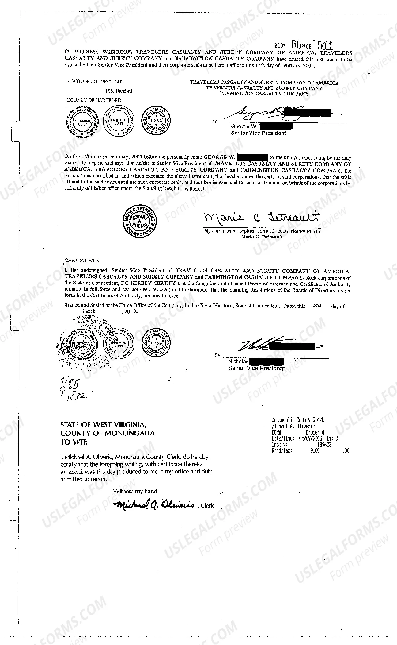 Preview Construction Performance Bond for Water Line Relocation Project