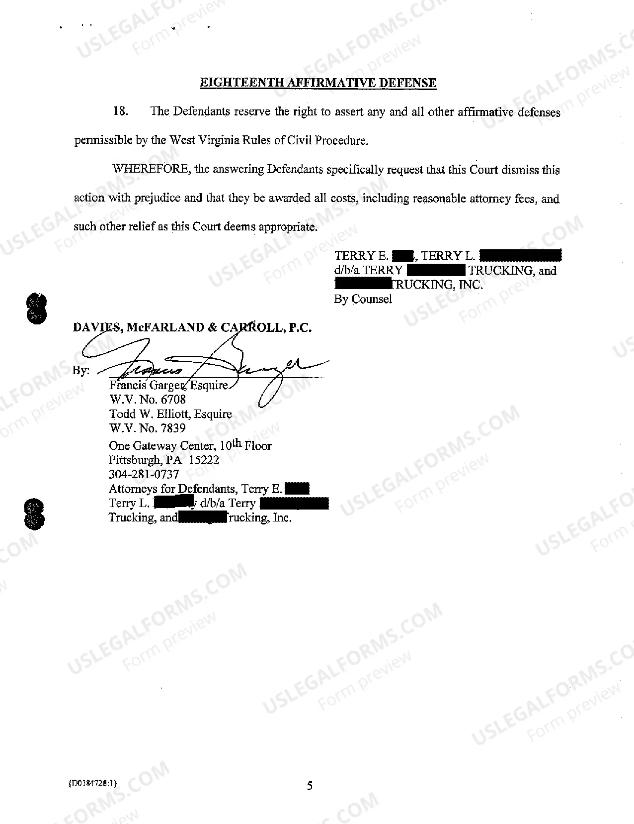 Preview A07 Answer and Affirmative Defenses