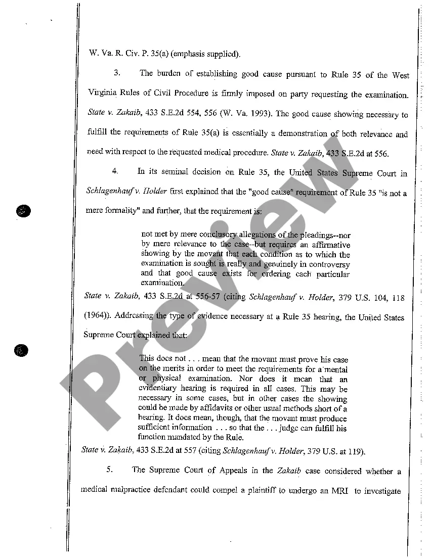 Preview A14 Plaintiff's Response to Defendant's Motion to Compel Independent Medical Exam