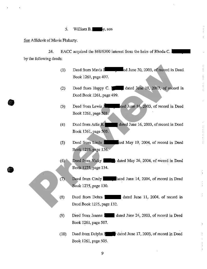 Preview A02 Complaint to Quiet Title and Partition Real Estate Complexly Divided by Coal Company