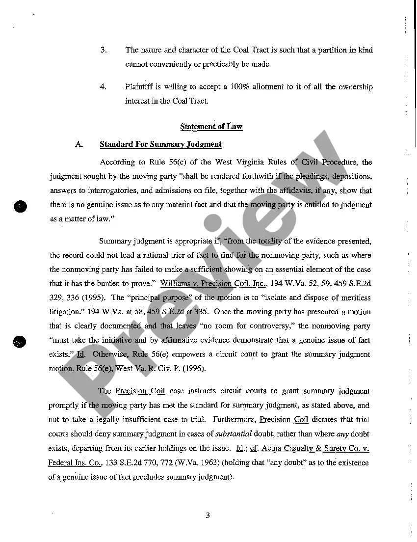 Preview A12 Memorandum of Law In Support of Motion for Summary Judgment On Behalf of Plaintiff