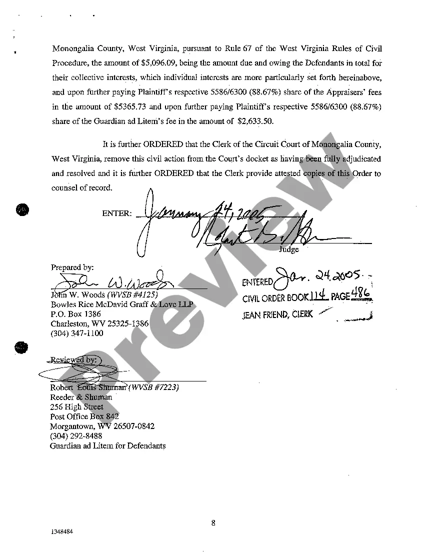 Get A24 Order Granting Clear Title to Plaintiffs and Setting Buyout Price for Defendants with Interest in Subject Property Preview A24 Order Granting Clear Title to Plaintiffs and Setting Buyout Price for Defendants with Interest in Subject Property