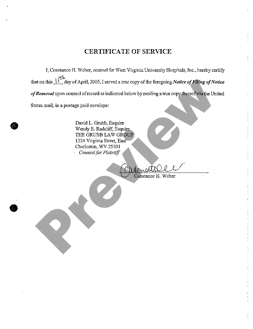 Get A06 Notice of Filing of Notice of Removal to United States District Court Preview A06 Notice of Filing of Notice of Removal to United States District Court