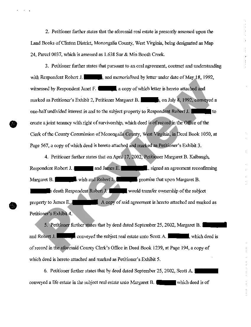 Preview A02 Petition to Void and Set Aside Deeds and Cloud On Title