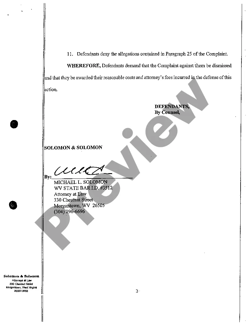 Preview A05 Answer of Defendants