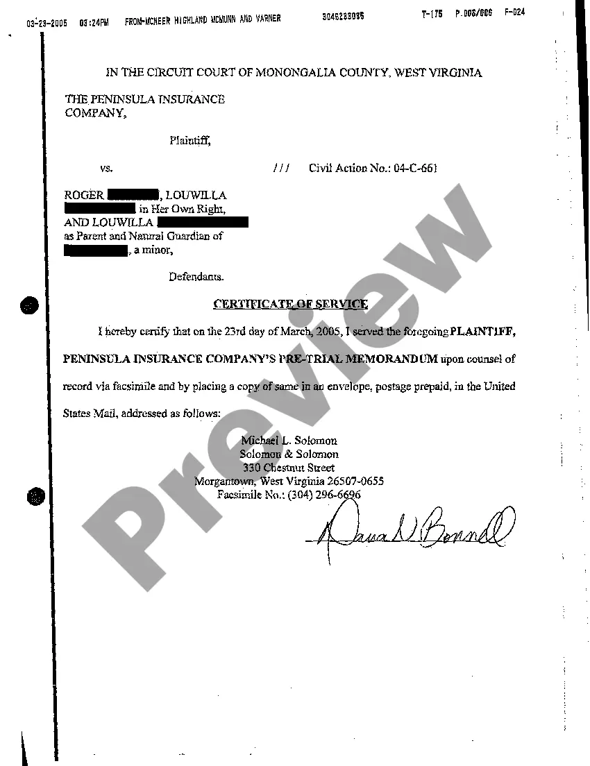 Preview A08 Plaintiff's Pretrial Memorandum