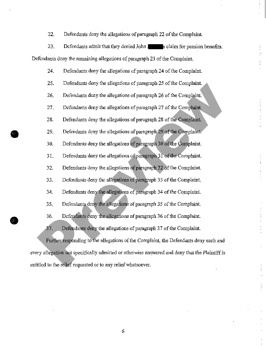 Preview Defendants Motion To Dismiss and Answer