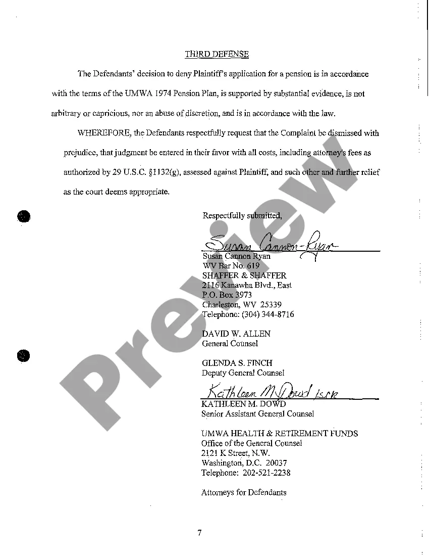 Preview Defendants Motion To Dismiss and Answer