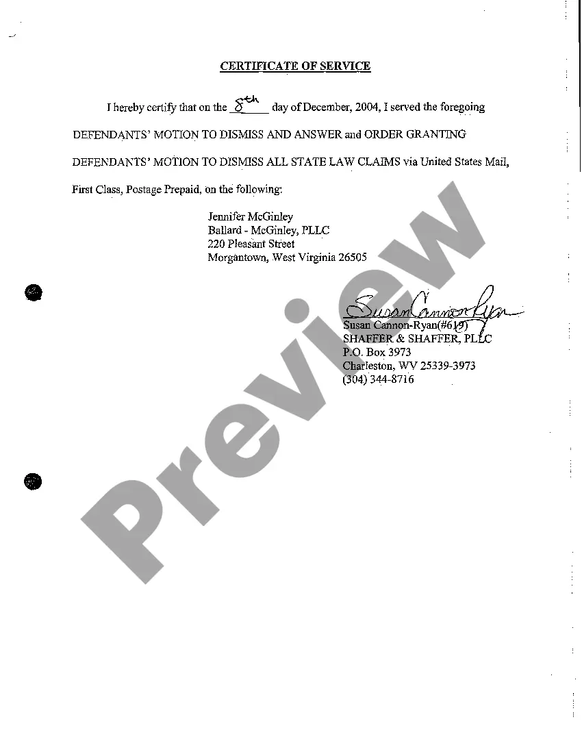 Preview Defendants Motion To Dismiss and Answer