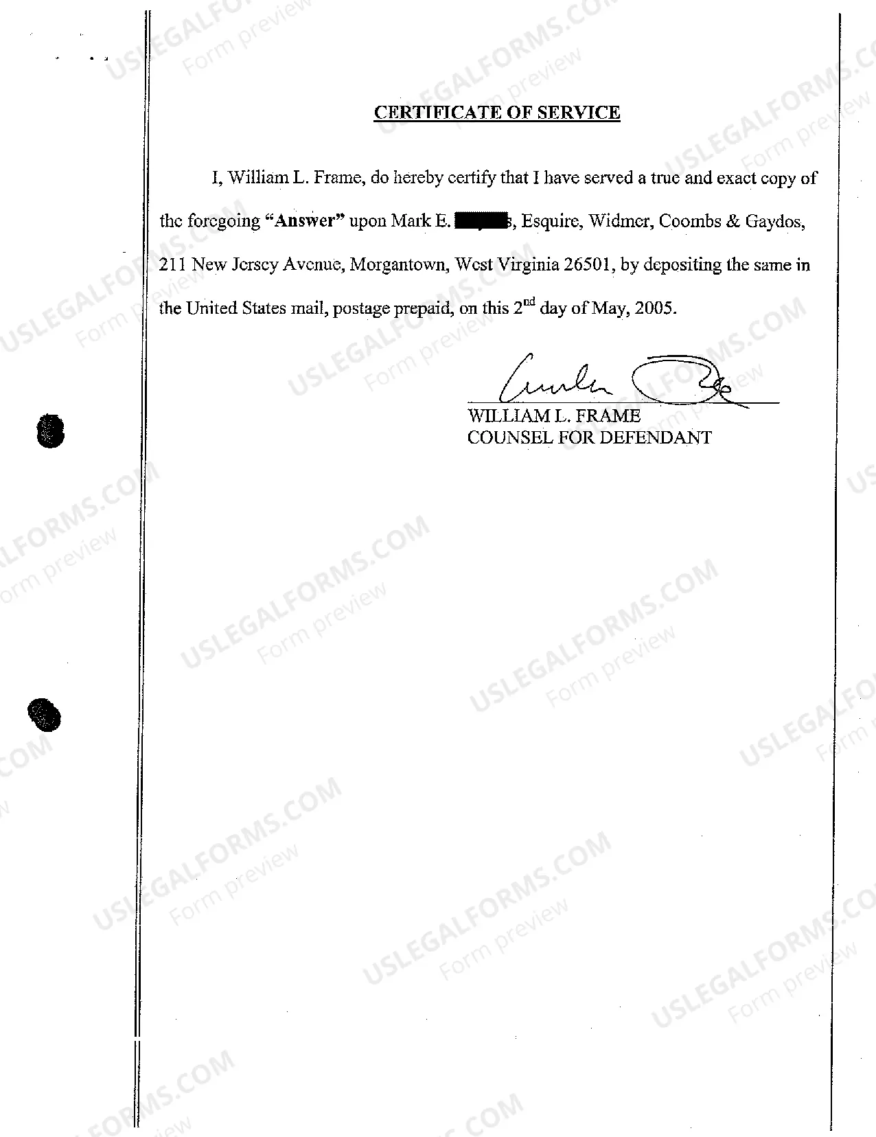 Preview A06 Answer of Defendant