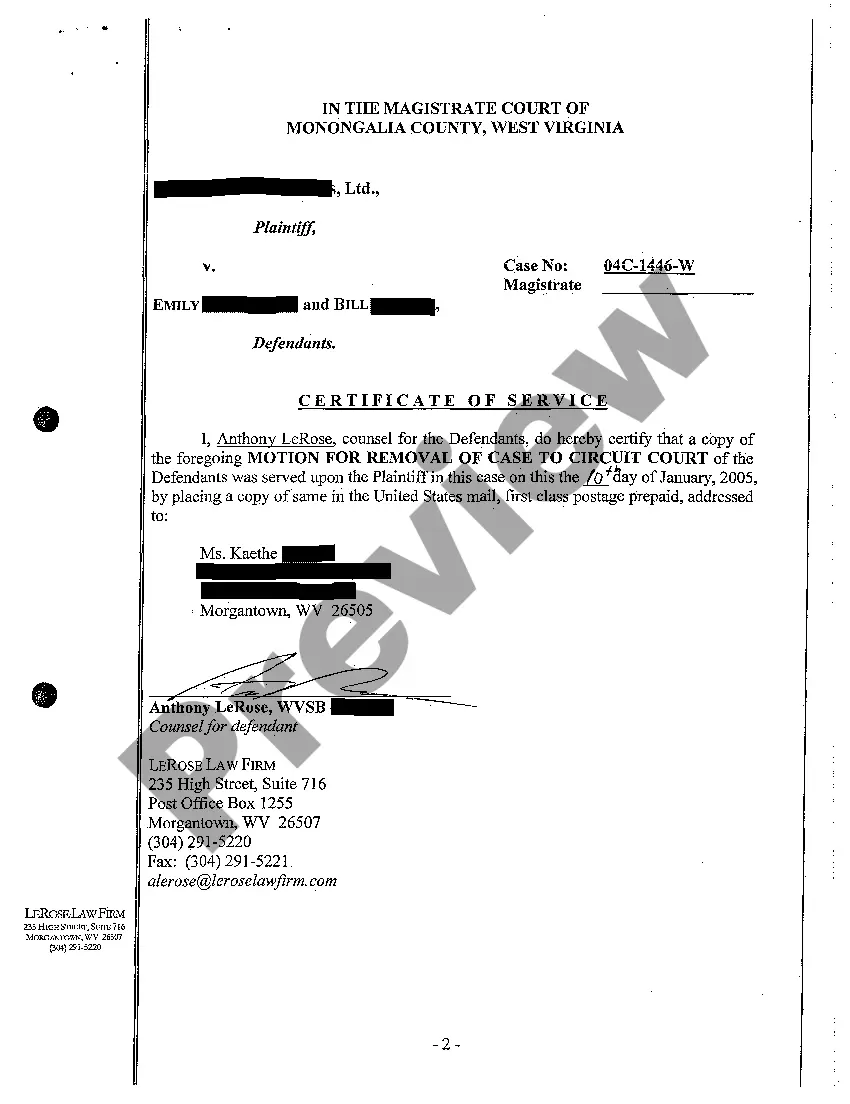 Preview A11 Motion for Removal of Case to Circuit Court