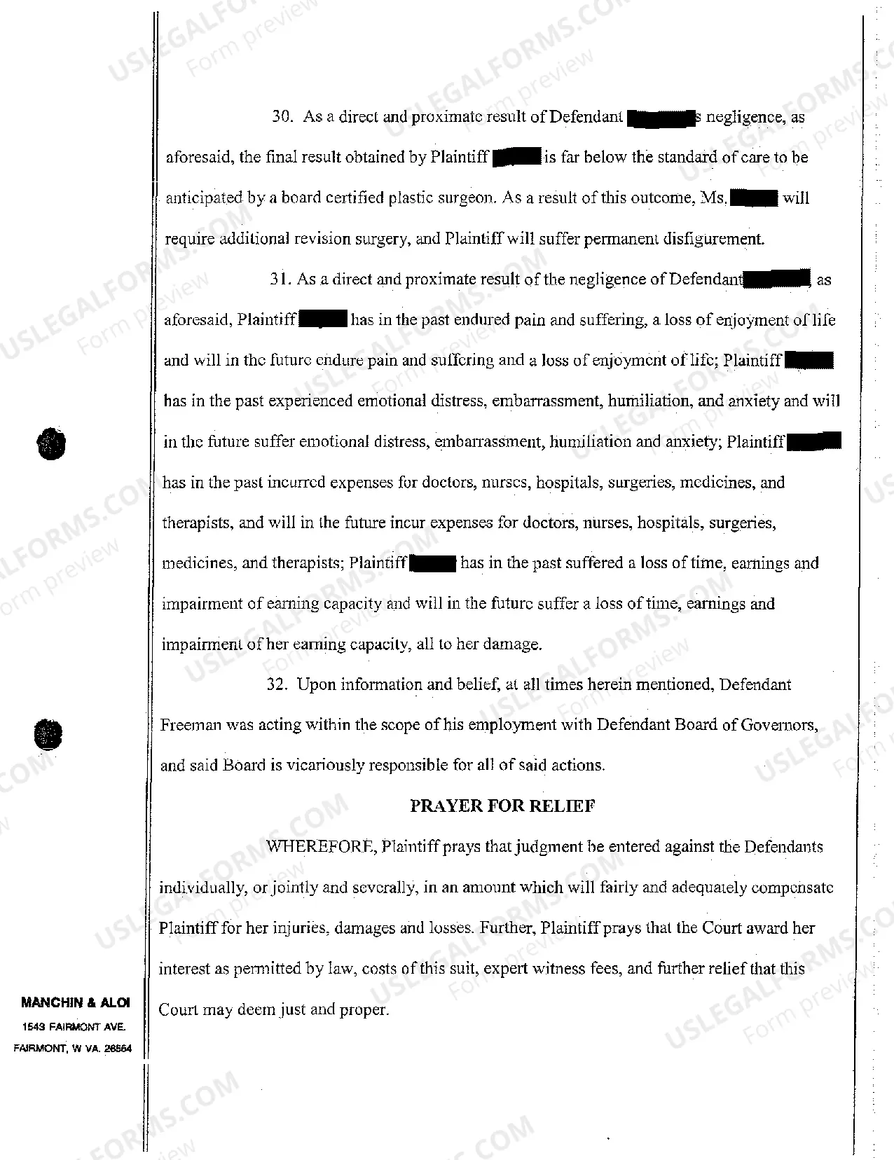 Preview A02 Plaintiff's Original Complaint for Medical Malpractice