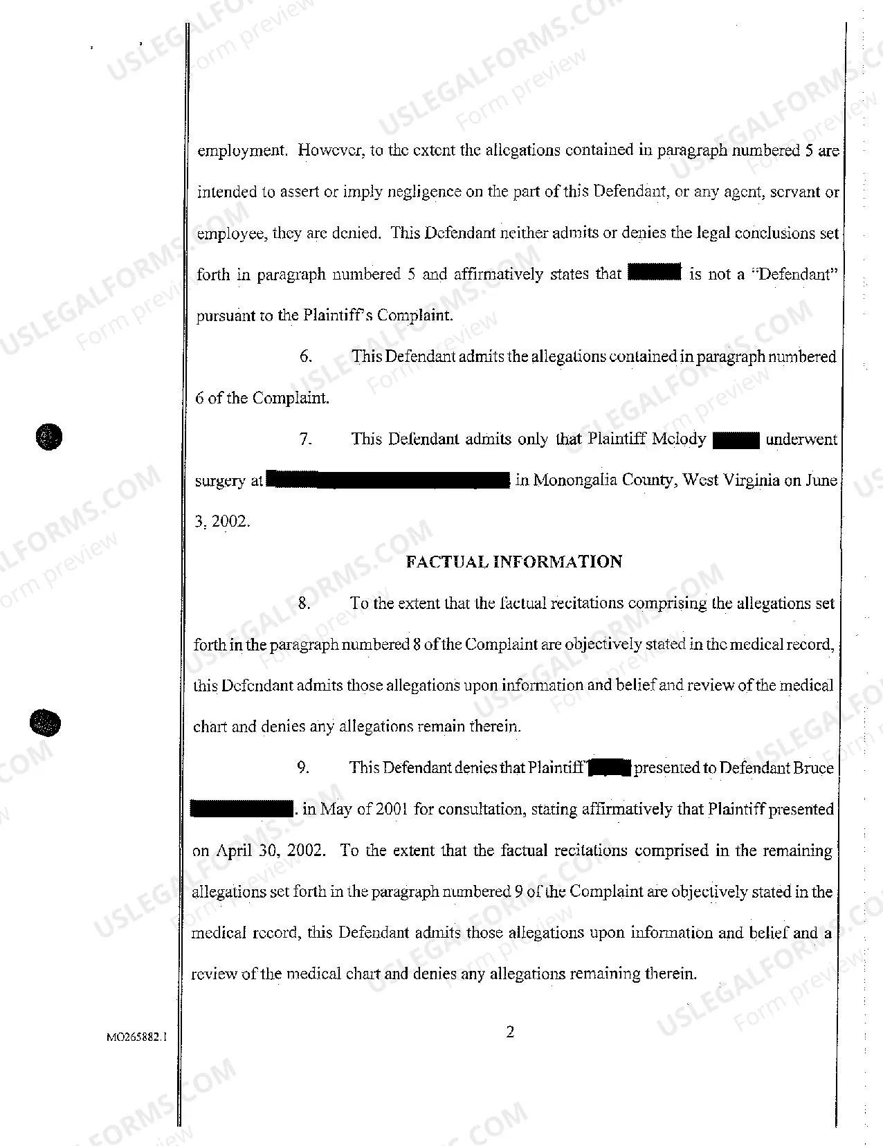 Preview A03 Answer of Defendant