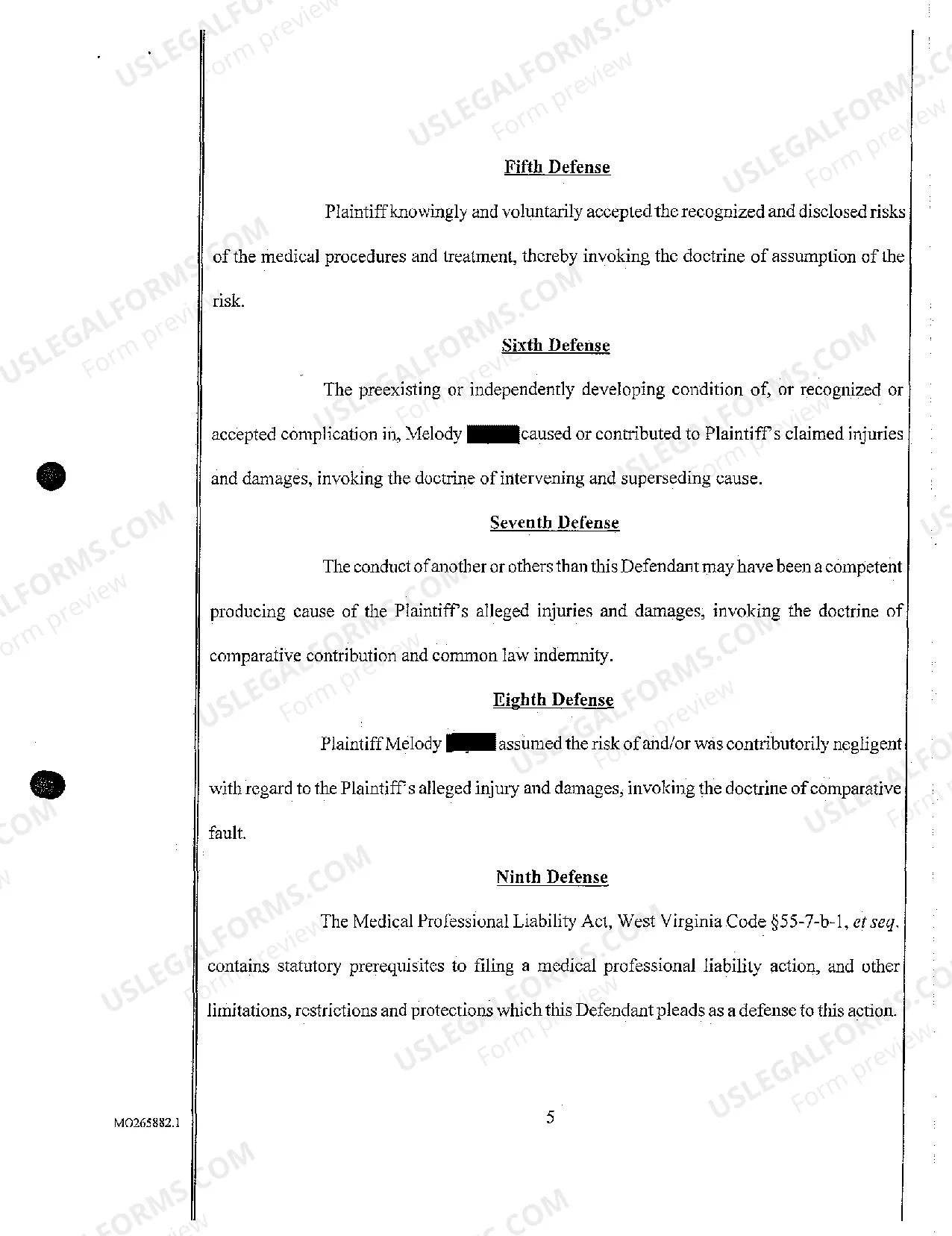 Preview A03 Answer of Defendant