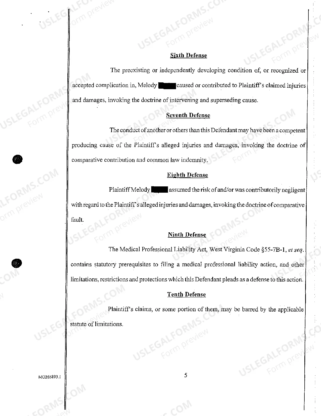 Preview A04 Answer of Defendant