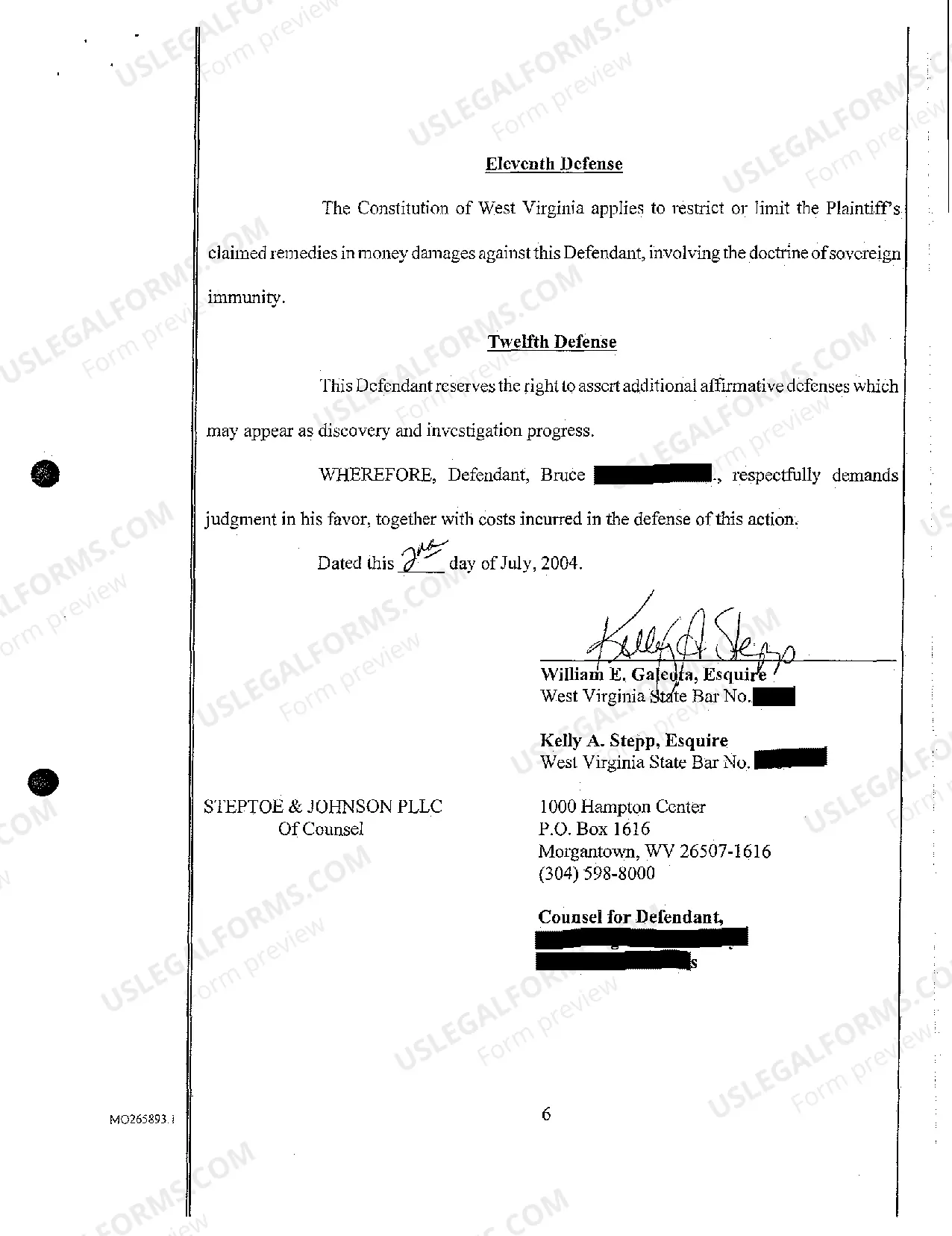 Preview A04 Answer of Defendant