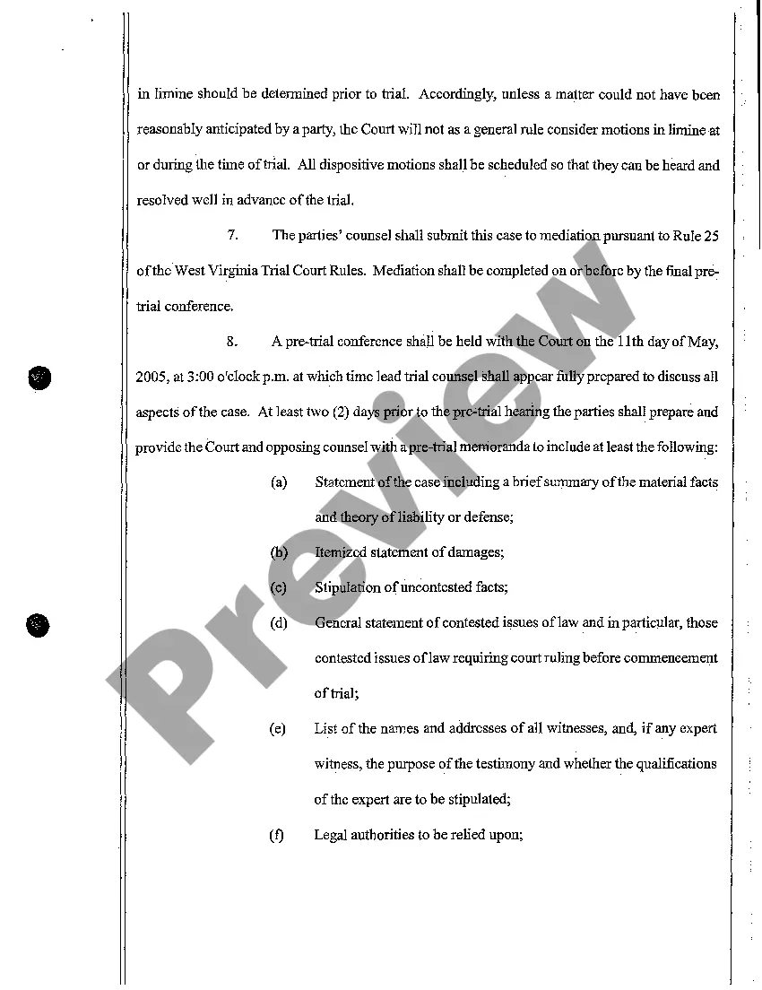 Preview A10 Scheduling Order