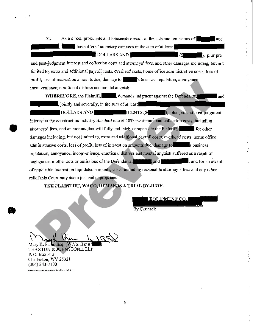 Get A02 Compliant for Enforcement of Mechanic's Lien, Breach of Contract and Unjust Enrichment Preview A02 Compliant for Enforcement of Mechanic's Lien, Breach of Contract and Unjust Enrichment