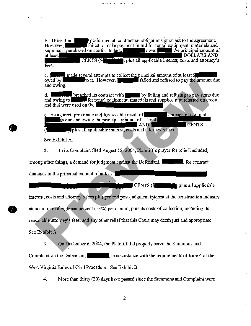 Preview A04 Motion for Default Judgment Against Defendant