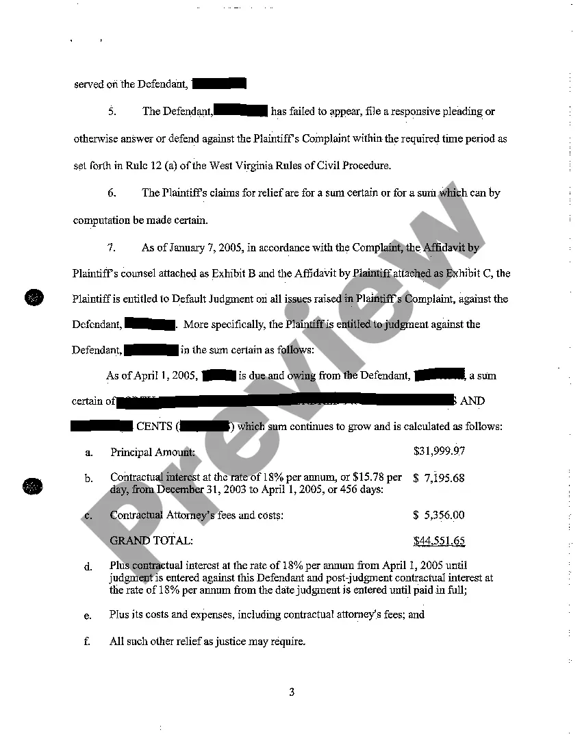 Preview A04 Motion for Default Judgment Against Defendant