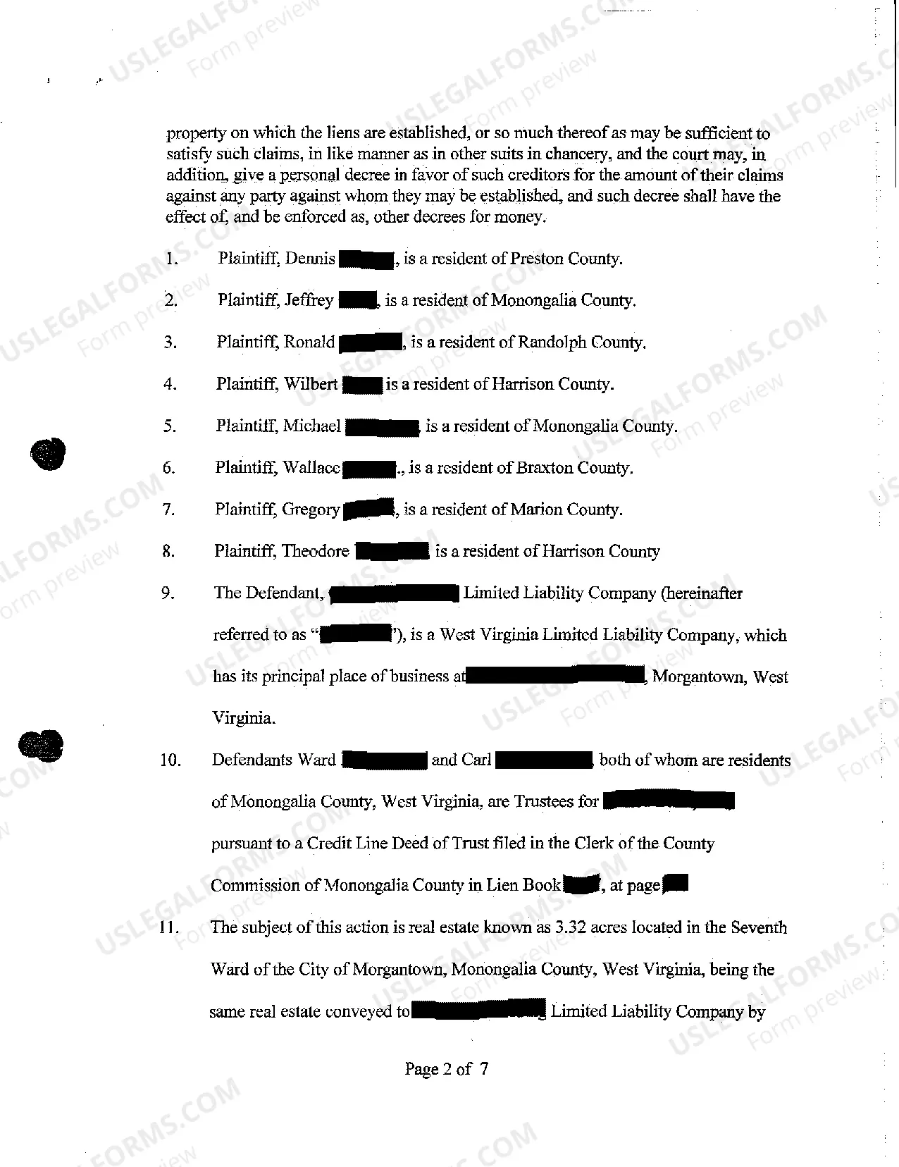 Preview A01 Complaint on Mechanic's Liens regarding Enforcement