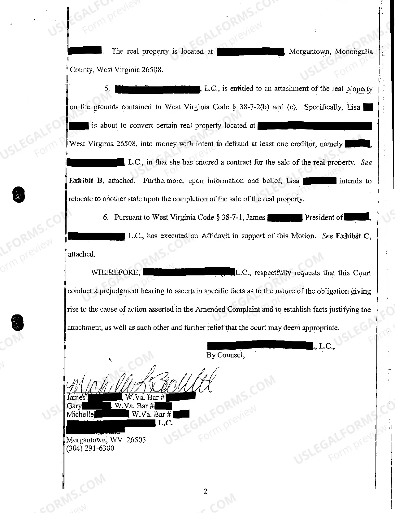 Preview A03 Motion for Prejudgment Attachment of Real Property