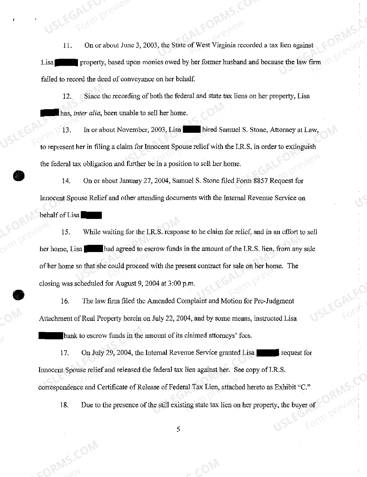 Preview A07 Defendant's Answer to Amended Complaint and Counterclaim