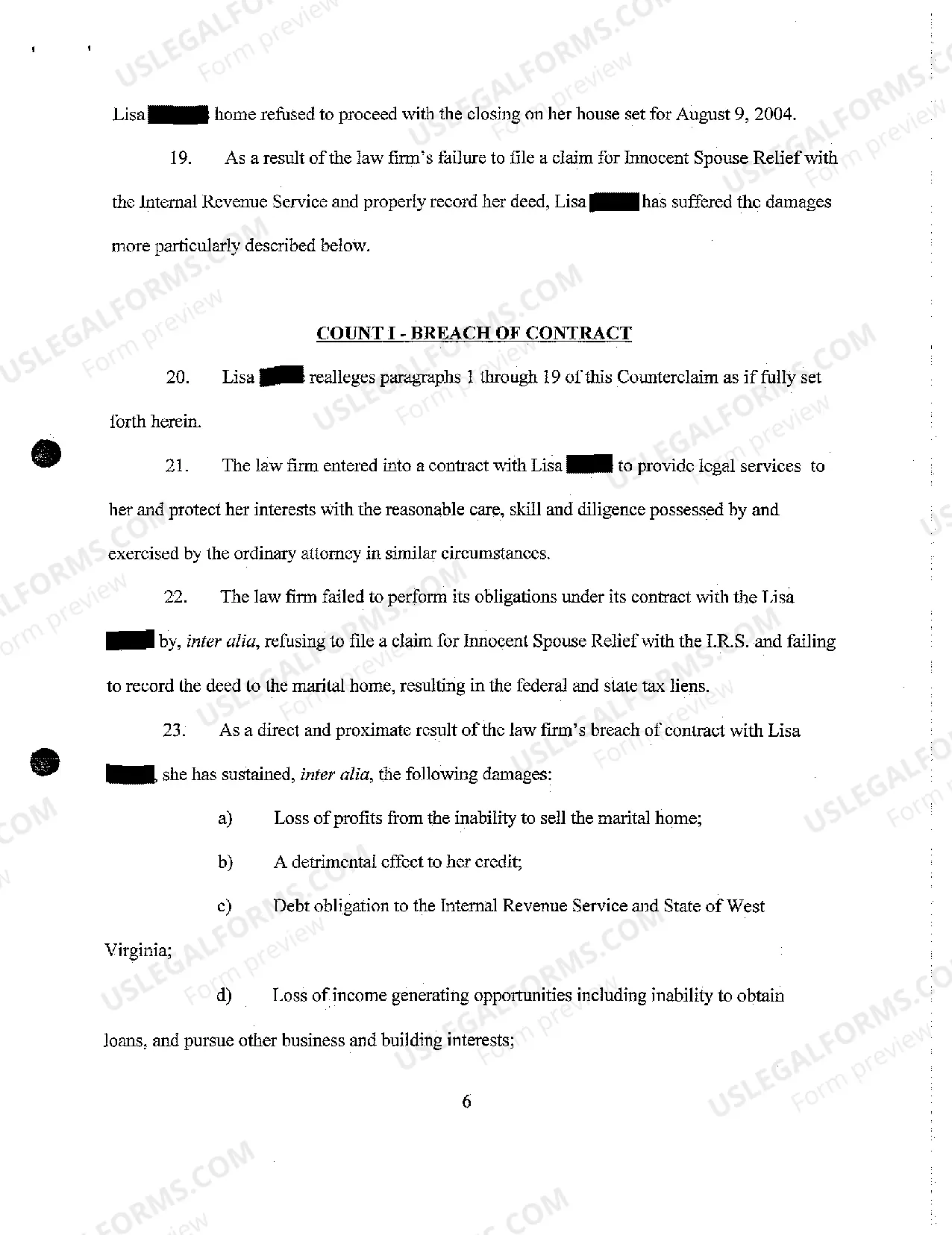 Preview A07 Defendant's Answer to Amended Complaint and Counterclaim