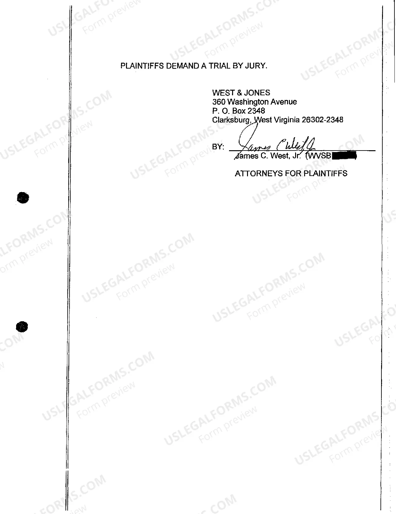 Preview A01 Complaint for Personal Injury Fall on Sidewalk