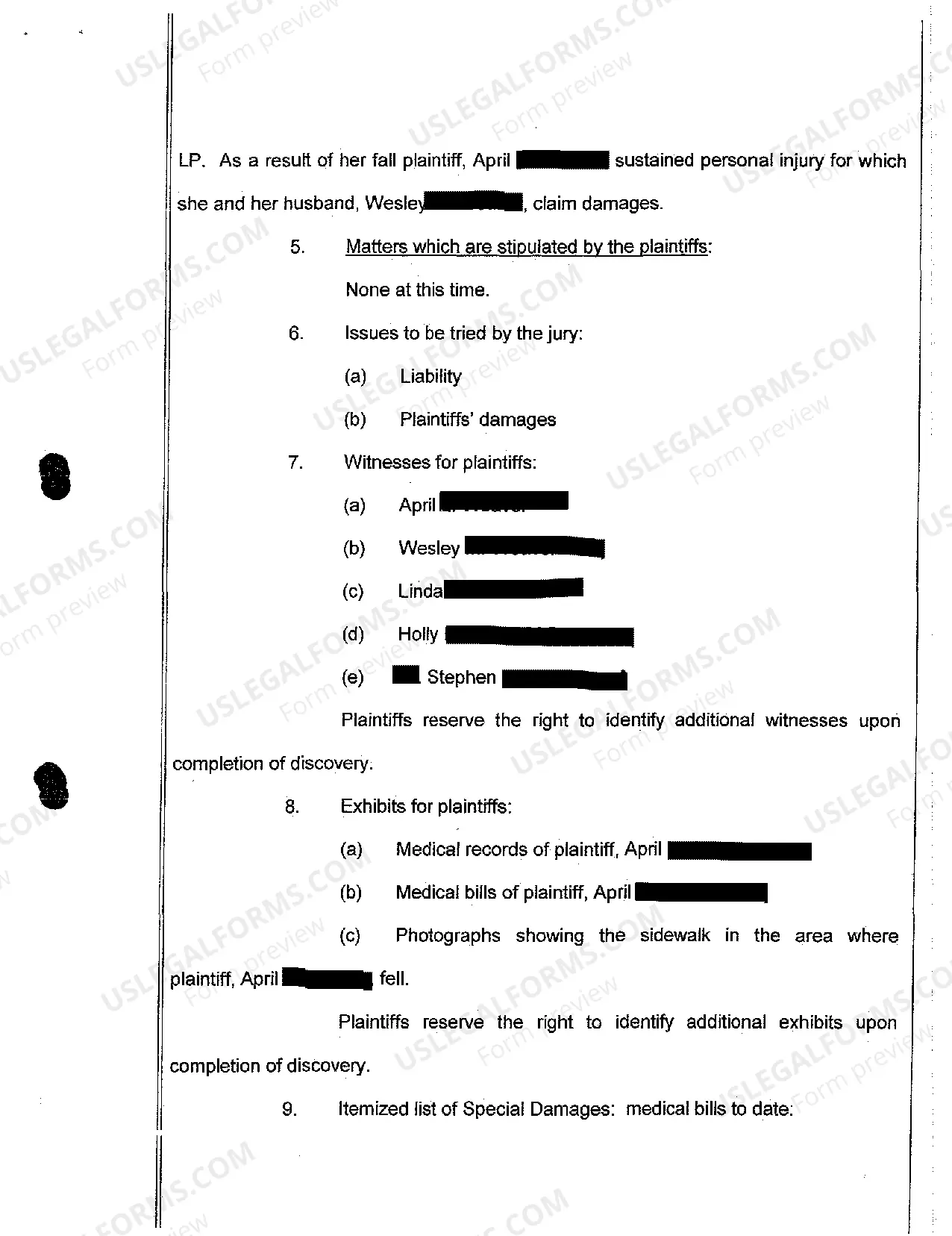 Preview A11 Plaintiff's Pretrial Memorandum