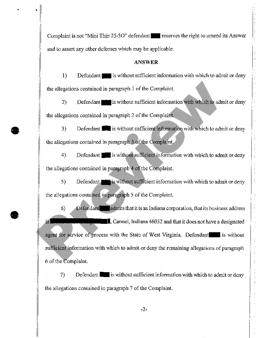 Get A04 Answer and Affirmative Defenses on Behalf of Defendant Preview A04 Answer and Affirmative Defenses on Behalf of Defendant