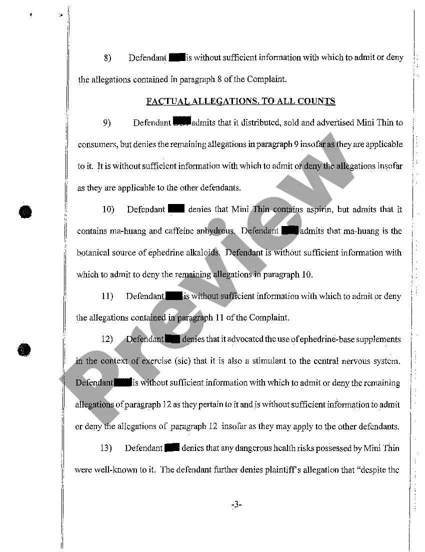 Get A04 Answer and Affirmative Defenses on Behalf of Defendant Preview A04 Answer and Affirmative Defenses on Behalf of Defendant