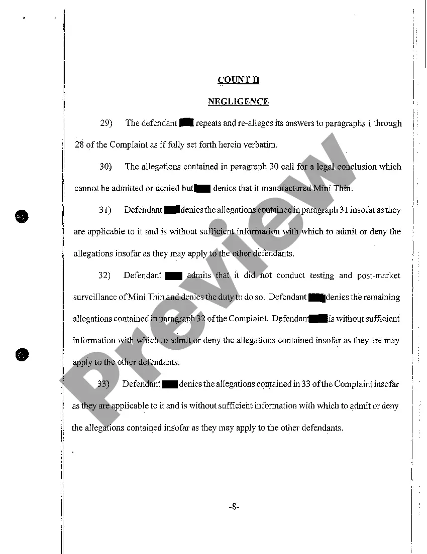 Get A04 Answer and Affirmative Defenses on Behalf of Defendant Preview A04 Answer and Affirmative Defenses on Behalf of Defendant