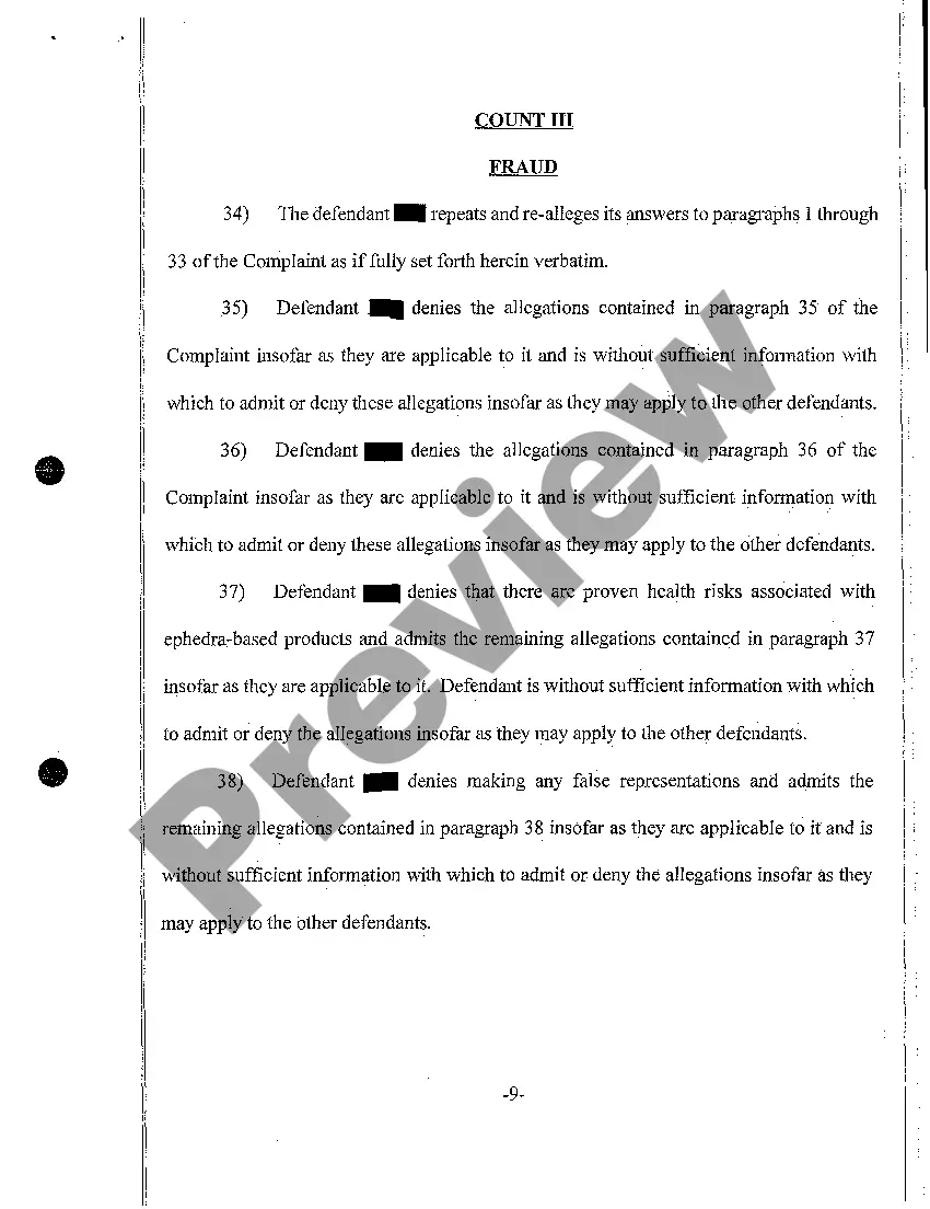 Get A04 Answer and Affirmative Defenses on Behalf of Defendant Preview A04 Answer and Affirmative Defenses on Behalf of Defendant