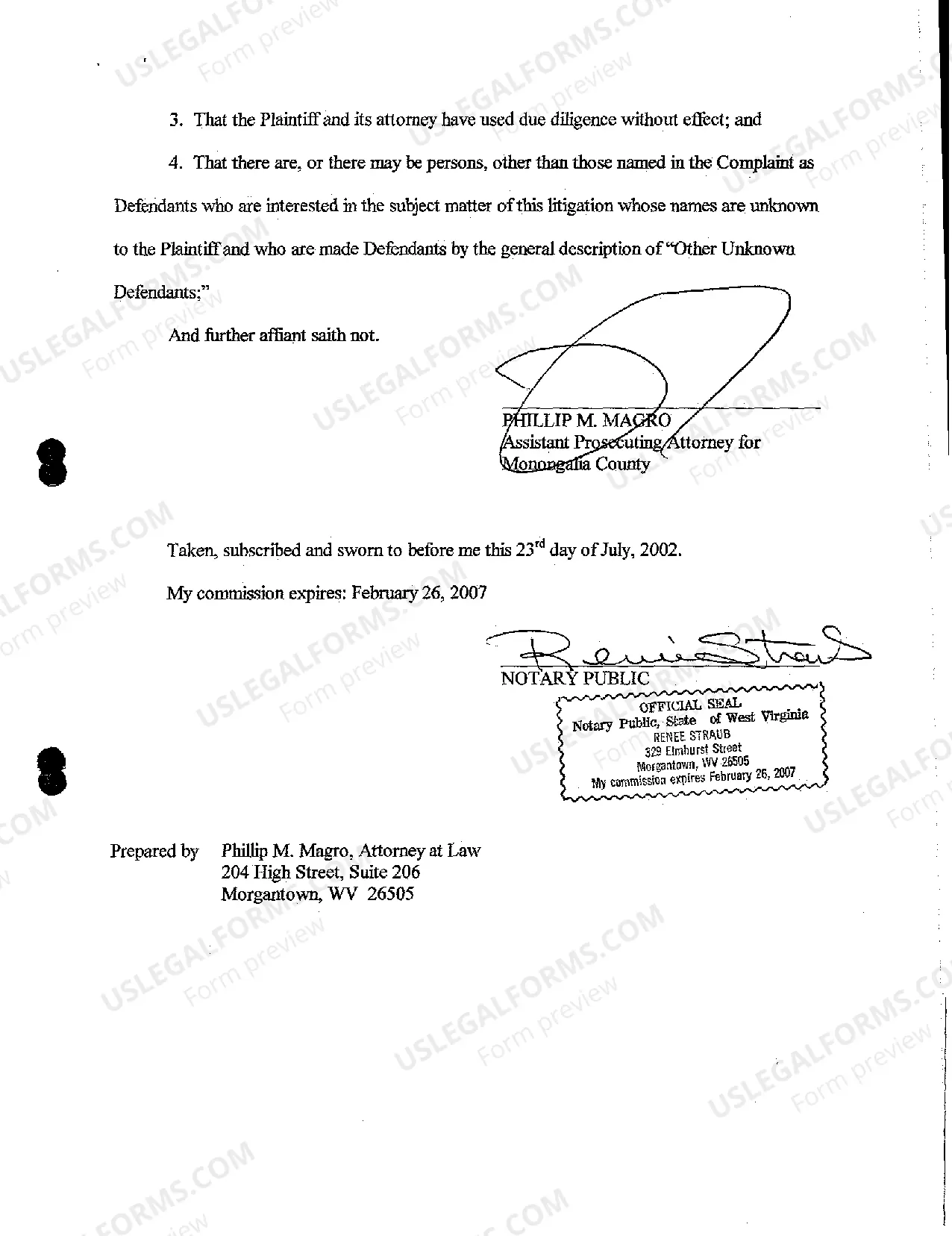 Preview A01 Affidavit