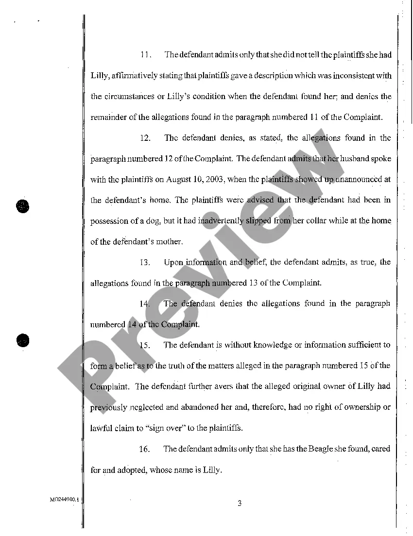 Preview A05 Answer and Counterclaim and Declaratory Relief