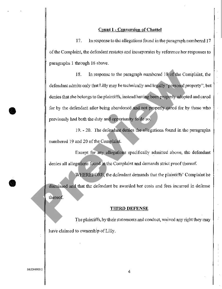 Preview A05 Answer and Counterclaim and Declaratory Relief