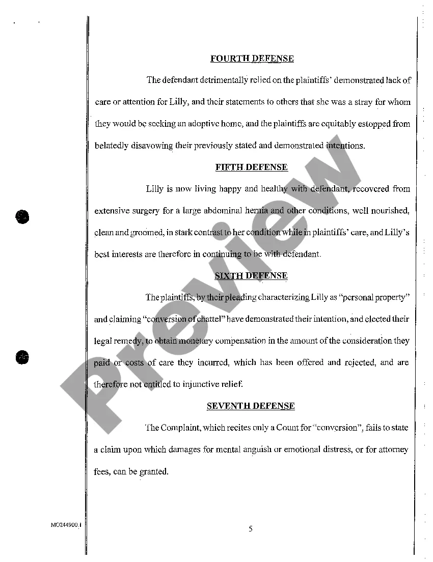 Preview A05 Answer and Counterclaim and Declaratory Relief