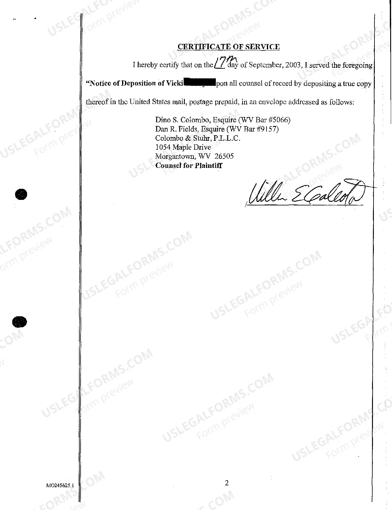 Preview A06 Notice of Deposition