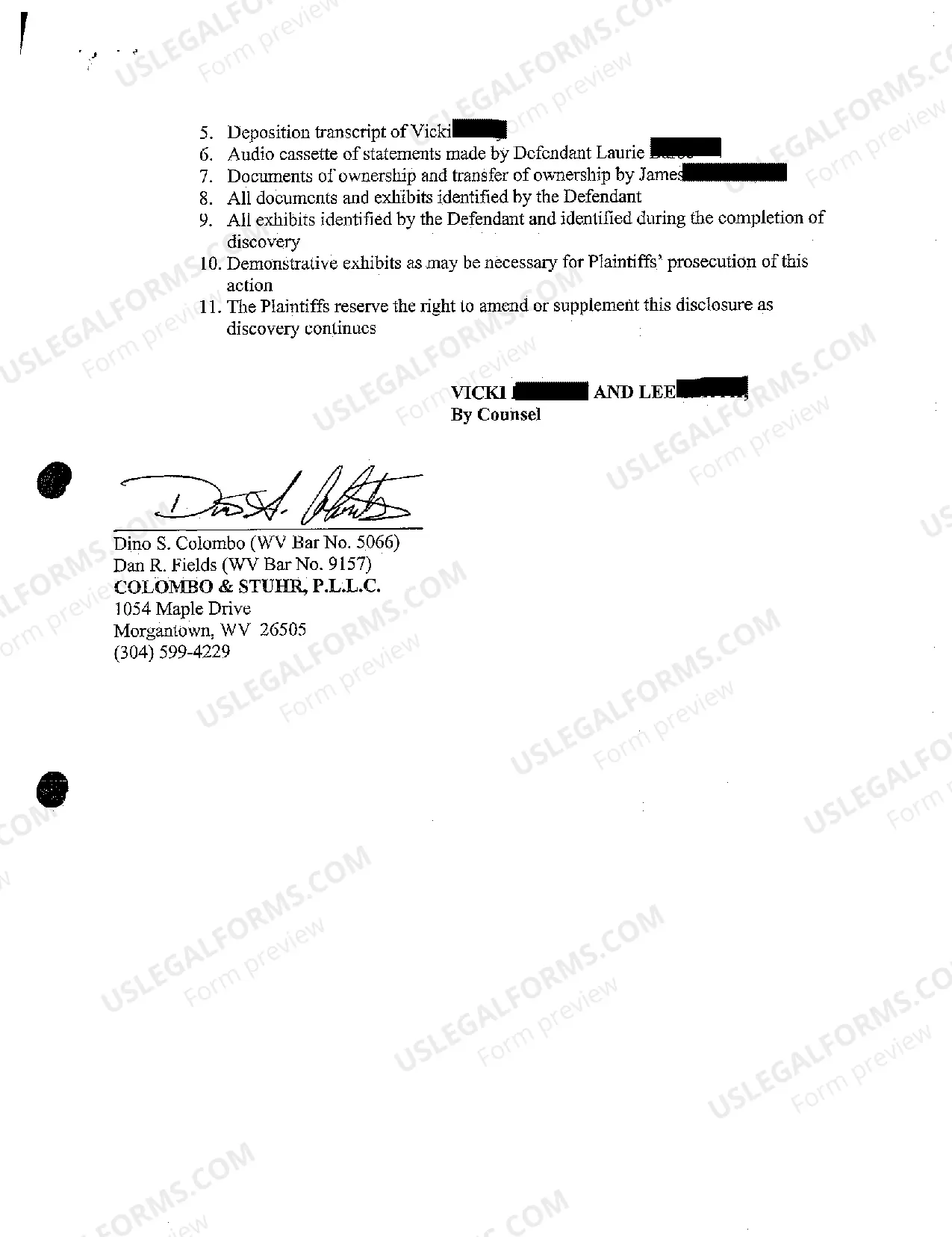 Preview A11 Plaintiff's Final Witness and Exhibit List